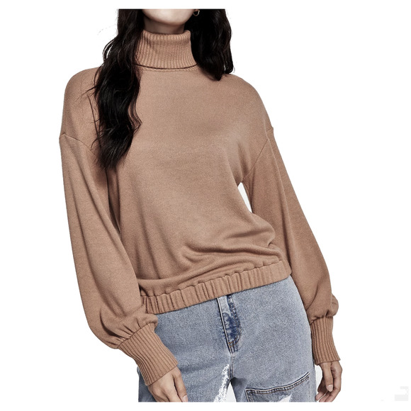 INC International Concepts Sweaters - INC International Concepts Turtleneck Sweater Elastic Hem Brown Size L New